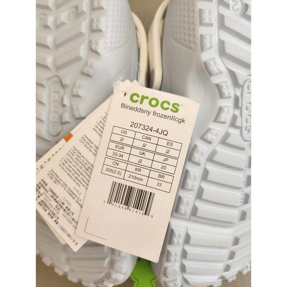 NEW Crocs Disney Slippers Frozen Lined Clogs Elsa Shoes for Girls/Boys Size J2 - Picture 9 of 11